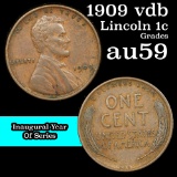 1909 vdb Lincoln Cent 1c Grades Choice AU/BU Slider