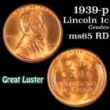 1939-p Lincoln Cent 1c Grades GEM Unc RD