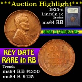 ***Auction Highlight*** 1925-s Lincoln Cent 1c Graded Choice Unc RB by USCG (fc)