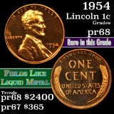 Proof 1954 Lincoln Cent 1c Grades GEM++ Proof