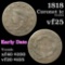 1818 Coronet Head Large Cent 1c Grades vf+