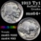 1913-p Ty1 Buffalo Nickel 5c Grades Choice+ Unc
