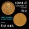 1924-d Lincoln Cent 1c Grades f, fine