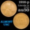 1916-p Lincoln Cent 1c Grades AU, Almost Unc