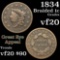 1834 Coronet Head Large Cent 1c Grades vf, very fine