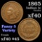 1865 Indian Cent 1c Grades xf