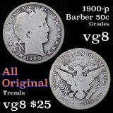 1900-p Barber Half Dollars 50c Grades vg, very good