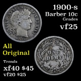 1900-s Barber Dime 10c Grades vf+