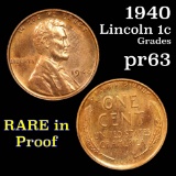 1940 Lincoln Cent 1c Grades Select proof Red