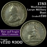 1783 Washington Lg Military Bust Colonial 1c Grades vf, very fine (fc)