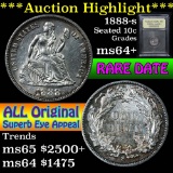 ***Auction Highlight*** 1888-s Seated Liberty Dime 10c Graded Choice+ Unc By USCG (fc)