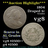 ***Auction Highlight*** 1804 Draped Bust Large Cent 1c Grades vg, very good (fc)