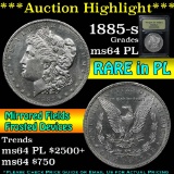 ***Auction Highlight*** 1885-s Morgan Dollar $1 Graded Choice Unc PL By USCG (fc)