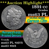***Auction Highlight*** 1891-cc Morgan Dollar $1 Grades Select Unc PL (fc)