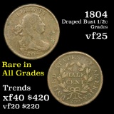 1804 Draped Bust Half Cent 1/2c Grades vf+ (fc)