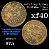 1863 The Federal Union, It Must and Shall be Preserved Civil War Token Grades xf
