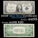 1935F $1 Blue Seal Silver Certificate, Sigs Priest/Anderson Grades Choice AU