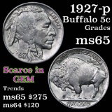 1927-p Buffalo Nickel 5c Grades GEM Unc (fc)
