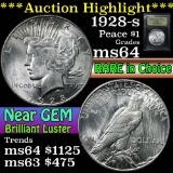 ***Auction Highlight*** 1928-s a PQ example Peace Dollar $1 Graded Choice Unc By USCG (fc)