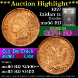 ***Auction Highlight*** 1897 Indian Cent 1c Graded GEM+ Unc RD by USCG (fc)