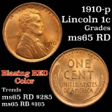 1910-p Lincoln Cent 1c Grades GEM Unc RD (fc)