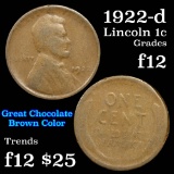 1922-d Lincoln Cent 1c Grades f, fine