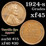 1924-s Lincoln Cent 1c Grades xf+