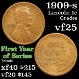 1909-s Lincoln Cent 1c Grades vf+