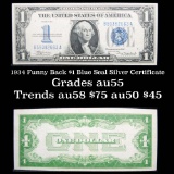 1934 Funny Back $1 Blue Seal Silver Certificate Grades Choice AU