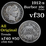 1912-s Barber Dime 10c Grades vf++