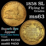 ***Auction Highlight*** 1858 SL Flying Eagle Cent 1c Grades Select Unc (fc)
