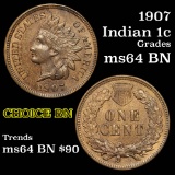 1907 Indian Cent 1c Grades Choice Unc BN