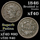 1846 Braided Hair Large Cent 1c Grades xf