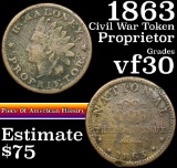 1863 B. Maloney Proprietor Civil War Token Grades vf++