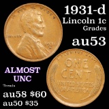 1931-d Lincoln Cent 1c Grades Select AU