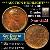 ***Auction Highlight*** 1909-s vdb Lincoln Cent 1c Graded Choice Unc BN by USCG (fc)