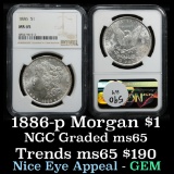 NGC 1886-p Morgan Dollar $1 Graded ms65 By NGC