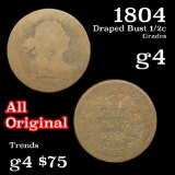 1804 Draped Bust Half Cent 1/2c Grades g, good