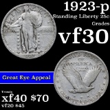 1923-p Standing Liberty Quarter 25c Grades vf++