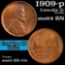 1909-p Lincoln Cent 1c Grades Choice Unc BN