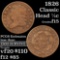 1826 Classic Head half cent 1/2c Grades f+