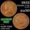 1832 Classic Head half cent 1/2c Grades AU, Almost Unc