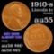 1910-s Lincoln Cent 1c Grades Choice AU