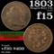 1803 Draped Bust Half Cent 1/2c Grades f+