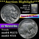 ***Auction Highlight*** 1917-d Buffalo Nickel 5c Graded Select+ Unc by USCG (fc)