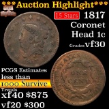 ***Auction Highlight*** 1817 15 Stars Coronet Head Large Cent 1c Grades vf++ (fc)