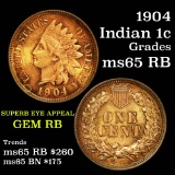 1904 Indian Cent 1c Grades GEM Unc RB
