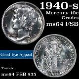 1940-s Mercury Dime 10c Grades Choice Unc FSB