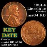 1931-s Lincoln Cent 1c Grades Choice Unc RB