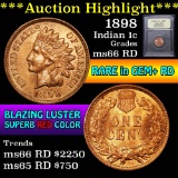 ***Auction Highlight*** 1898 Indian Cent 1c Graded GEM+ Unc RD by USCG (fc)